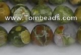 CRH530 15.5 inches 12mm faceted round rhyolite beads wholesale