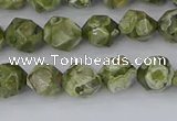 CRH535 15.5 inches 6mm faceted nuggets rhyolite gemstone beads