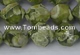 CRH538 15.5 inches 12mm faceted nuggets rhyolite gemstone beads