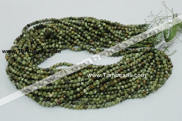 CRH54 15.5 inches 4mm faceted round rhyolite beads wholesale