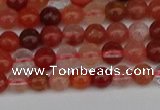 CRH600 15.5 inches 4mm round red rabbit hair quartz beads