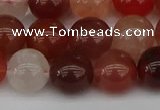 CRH603 15.5 inches 10mm round red rabbit hair quartz beads