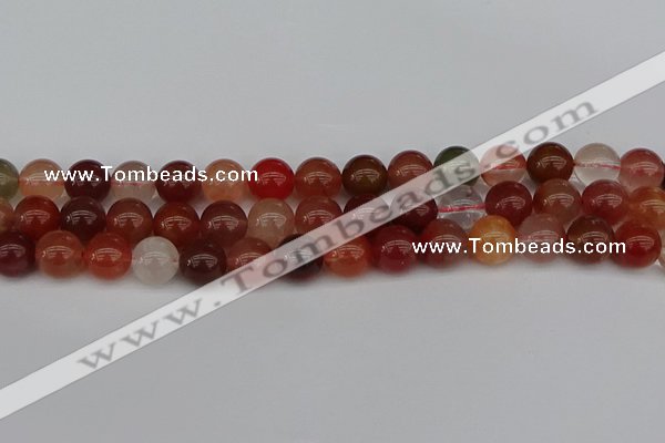 CRH603 15.5 inches 10mm round red rabbit hair quartz beads