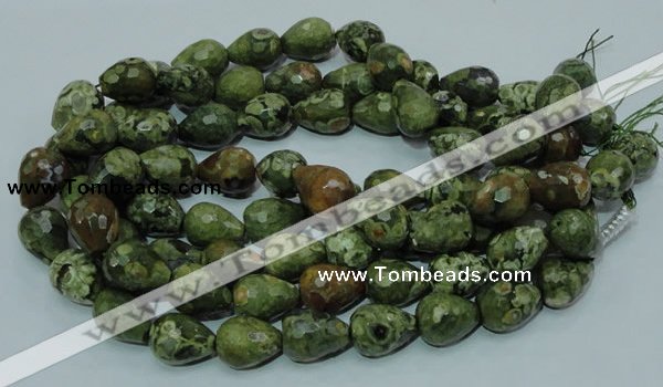 CRH65 15.5 inches 15*20mm faceted teardrop rhyolite beads wholesale