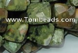 CRH74 15.5 inches 15*15mm faceted rhombic rhyolite beads wholesale