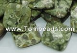 CRH75 15.5 inches 20*20mm faceted rhombic rhyolite beads wholesale