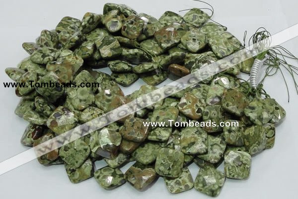 CRH75 15.5 inches 20*20mm faceted rhombic rhyolite beads wholesale