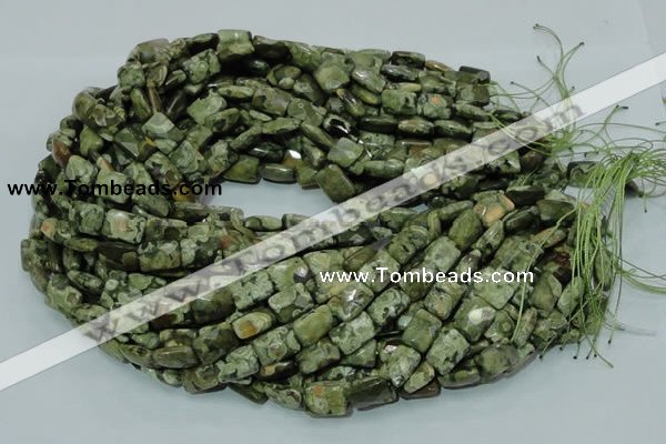 CRH78 15.5 inches 10*14mm faceted rectangle rhyolite beads wholesale