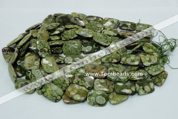 CRH80 15.5 inches 15*20mm faceted rectangle rhyolite beads wholesale