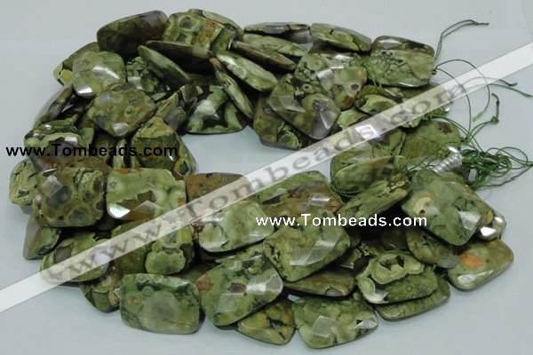 CRH82 15.5 inches 22*30mm faceted rectangle rhyolite beads wholesale