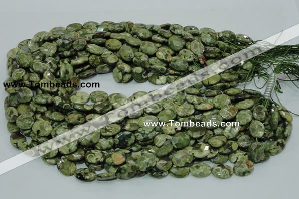 CRH89 15.5 inches 10*14mm faceted oval rhyolite beads wholesale