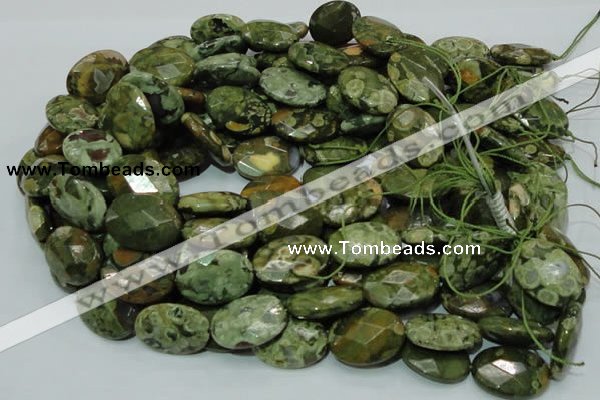 CRH92 15.5 inches 18*25mm faceted oval rhyolite beads wholesale