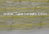 CRI03 15.5 inches 10*30mm faceted rice lemon quartz beads wholesale