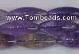 CRI100 15.5 inches 12*30mm rice natural ametrine gemstone beads