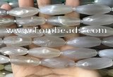 CRI136 15.5 inches 10*30mm faceted rice moonstone gemstone beads