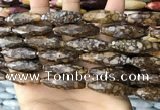 CRI150 15.5 inches 10*30mm faceted rice opal gemstone beads