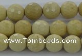 CRI212 15.5 inches 8mm faceted round riverstone beads wholesale