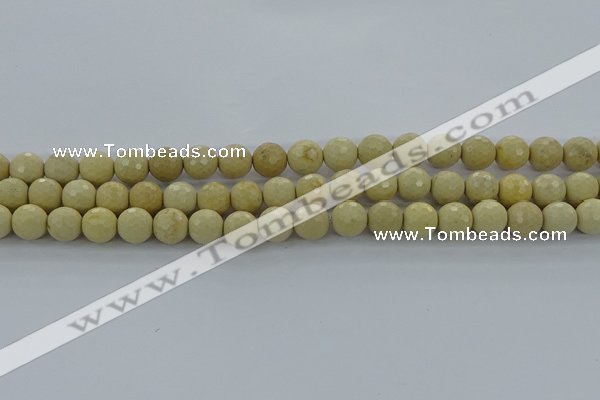 CRI212 15.5 inches 8mm faceted round riverstone beads wholesale