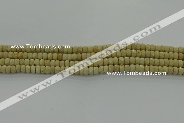 CRI220 15.5 inches 4*6mm faceted rondelle riverstone beads