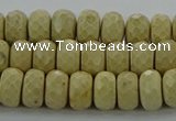 CRI222 15.5 inches 6*10mm faceted rondelle riverstone beads