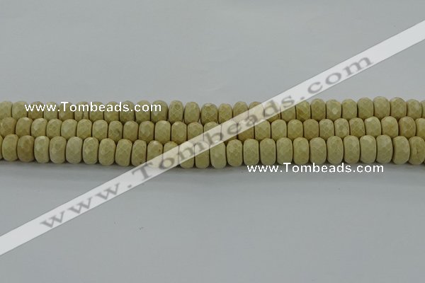 CRI222 15.5 inches 6*10mm faceted rondelle riverstone beads