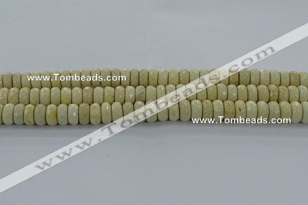 CRI223 15.5 inches 8*12mm faceted rondelle riverstone beads