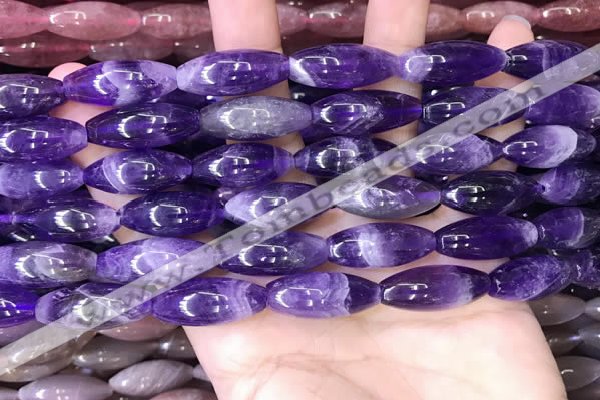 CRI302 15.5 inches 10*25mm rice dogtooth amethyst beads wholesale