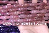 CRI303 15.5 inches 10*25mm rice strawberry quartz beads wholesale