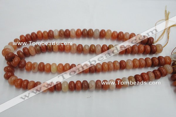 CRJ204 15 inches 7*12mm rondelle natural red jade beads