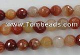 CRJ252 15.5 inches 8mm faceted round red jade gemstone beads