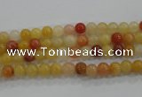 CRJ410 15.5 inches 4mm round red & yellow jade beads wholesale