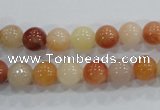 CRJ413 15.5 inches 8mm round red & yellow jade beads wholesale