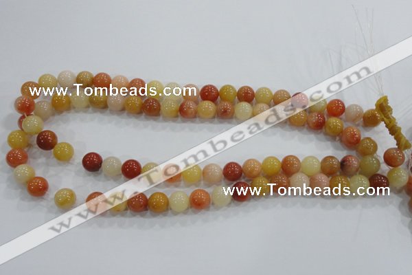 CRJ415 15.5 inches 12mm round red & yellow jade beads wholesale