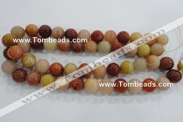 CRJ417 15.5 inches 16mm round red & yellow jade beads wholesale