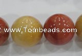 CRJ419 15.5 inches 20mm round red & yellow jade beads wholesale