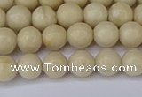 CRJ601 15.5 inches 6mm round white fossil jasper beads wholesale