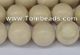 CRJ604 15.5 inches 12mm round white fossil jasper beads wholesale