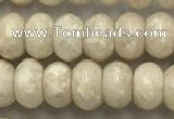 CRJ632 15.5 inches 4*6mm rondelle white fossil jasper beads wholeasle