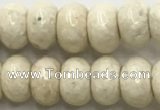 CRJ633 15.5 inches 5*8mm rondelle white fossil jasper beads wholeasle