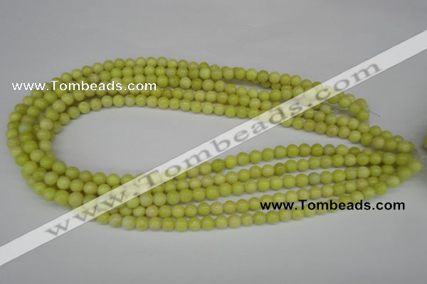 CRO02 15.5 inches 6mm round lemon jade gemstone beads wholesale