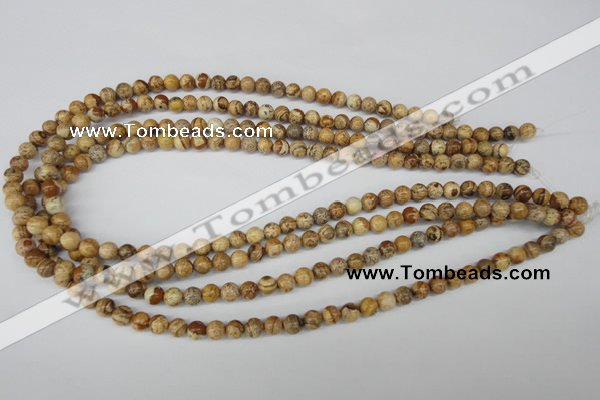 CRO09 15.5 inches 6mm round picture jasper beads wholesale