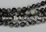 CRO10 15.5 inches 6mm round black water jasper beads wholesale