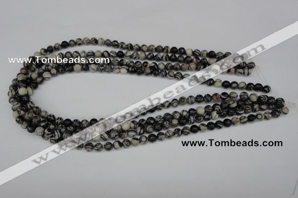 CRO10 15.5 inches 6mm round black water jasper beads wholesale