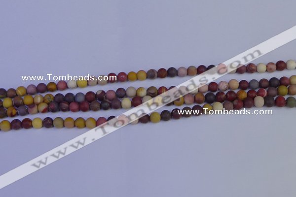 CRO1000 15.5 inches 4mm round matte mookaite gemstone beads