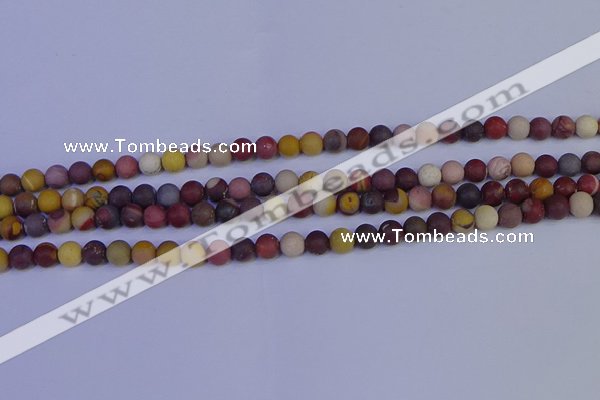 CRO1001 15.5 inches 6mm round matte mookaite gemstone beads