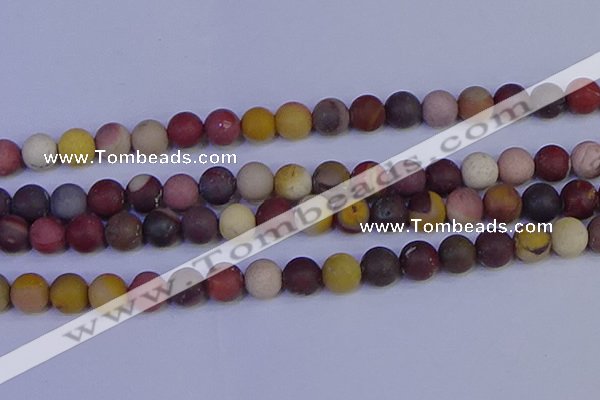 CRO1005 15.5 inches 14mm round matte mookaite gemstone beads