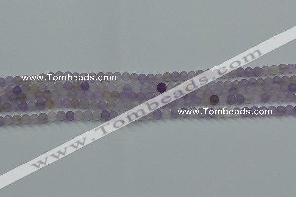 CRO1010 15.5 inches 4mm round matte amethyst gemstone beads