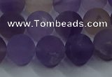 CRO1013 15.5 inches 10mm round matte amethyst gemstone beads