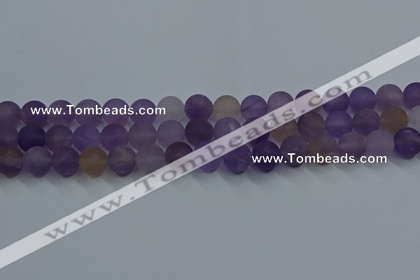 CRO1013 15.5 inches 10mm round matte amethyst gemstone beads