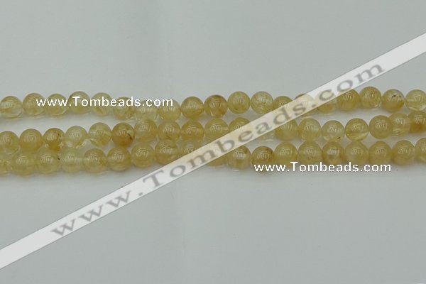 CRO1022 15.5 inches 8mm round yellow watermelon quartz beads